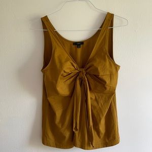 Yellow J Crew tank with bow